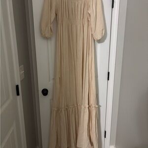 Elegant Cream Maxi Dress
